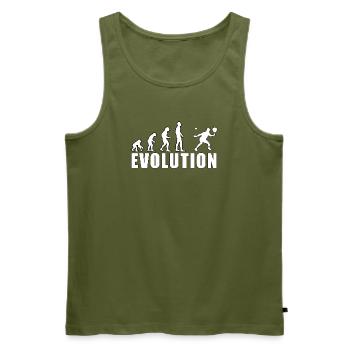 Don d’histoire professionnelle Evolution Padel - Débardeur bio Premium Homme - kaki - Devant - Michal (187cm)
