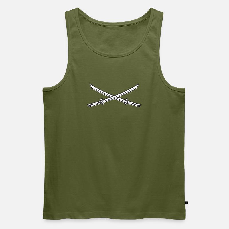 Samurai épée - L’épée Ninja - Débardeur bio Premium Homme - kaki