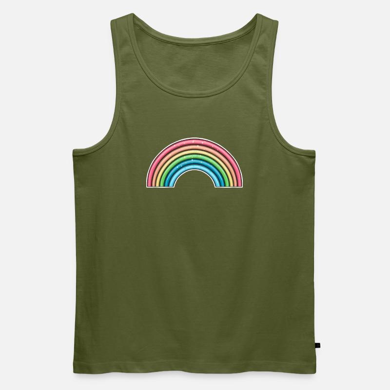 Lebendiges Regenbogen-Design - Männer Premium Bio Tank Top - Khaki