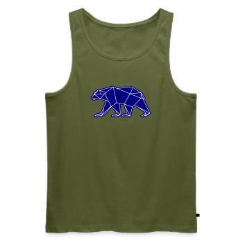 Polar Bear Polar Bear Polygon Icon - Men's Premium Organic Tank Top - khaki - Front - Michal (187cm)