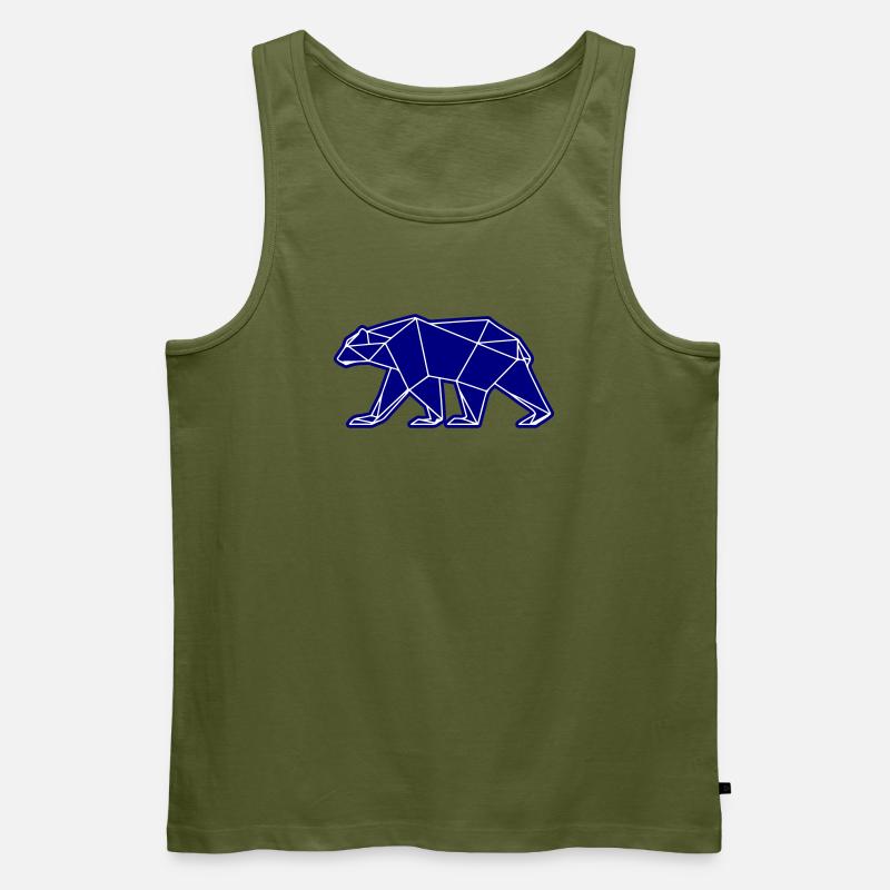 Eisbär Polar Bär Polygon Symbol - Männer Premium Bio Tank Top - Khaki