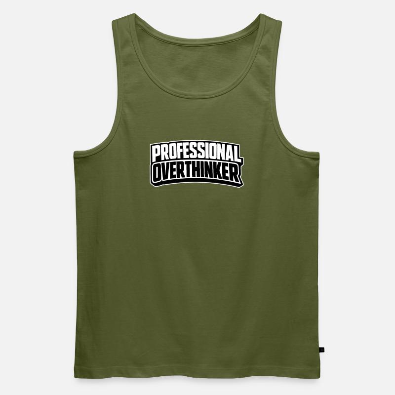 PROFESSIONAL OVERTHINKER INTROVERT - Männer Premium Bio Tank Top - Khaki