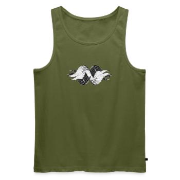 Abstract Shapes – Dynamic Black & White Design - Men's Premium Organic Tank Top - khaki - Front - Michal (187cm)