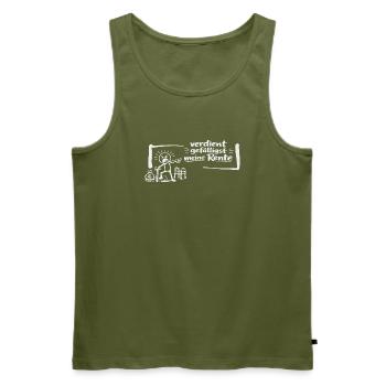 Verdient gefälligst meine Rente! - Männer Premium Bio Tank Top - Khaki - Vorne - Michal (187cm)