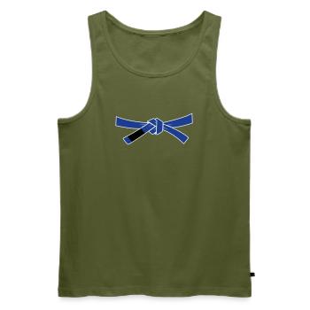 Bluebelt - Blue Belt - Men's Premium Organic Tank Top - khaki - Front - Michal (187cm)