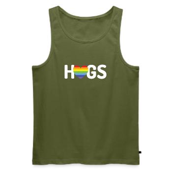 LGBT-Umarmungen - Männer Premium Bio Tank Top - Khaki - Vorne - Michal (187cm)
