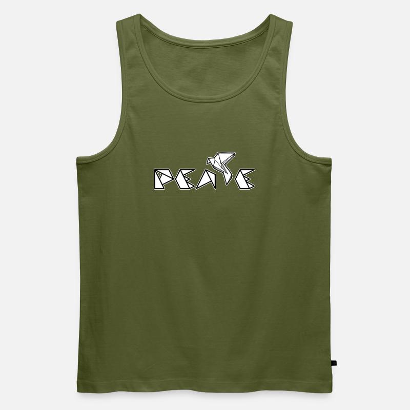 peace - Männer Premium Bio Tank Top - Khaki