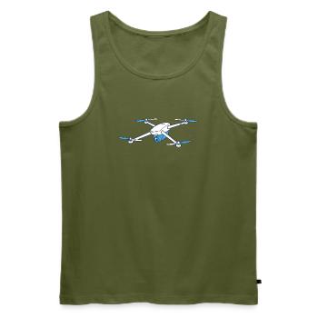 Pilote de drone drôle Pilote de dessin animé Hobby - Débardeur bio Premium Homme - kaki - Devant - Michal (187cm)