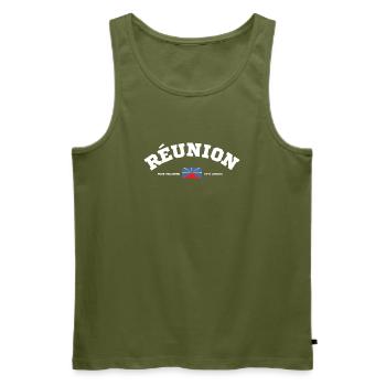 Reunion Pour Toujours Et A Jamais T-Shirt Cadea... - Débardeur bio Premium Homme - kaki - Devant - Michal (187cm)