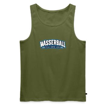 Wasserball Kraft-Logo - Männer Premium Bio Tank Top - Khaki - Vorne - Michal (187cm)