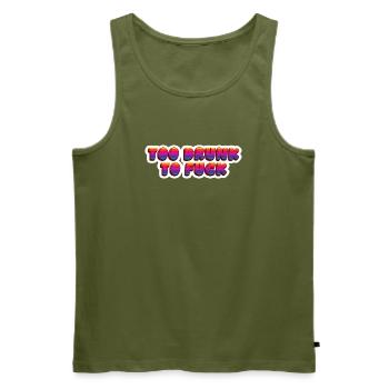 Punkrock-Zitat: Zu betrunken, um zu - Männer Premium Bio Tank Top - Khaki - Vorne - Michal (187cm)