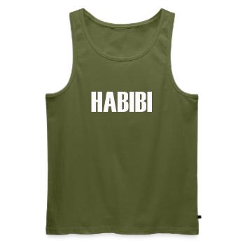 habibi chéri chéri chéri petite amie meilleur meilleur amour besti - Débardeur bio Premium Homme - kaki - Devant - Michal (187cm)