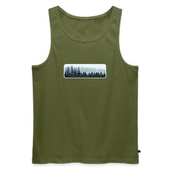 Aventure hivernale Randonnée dans la nature sauvage - Débardeur bio Premium Homme - kaki - Devant - Michal (187cm)