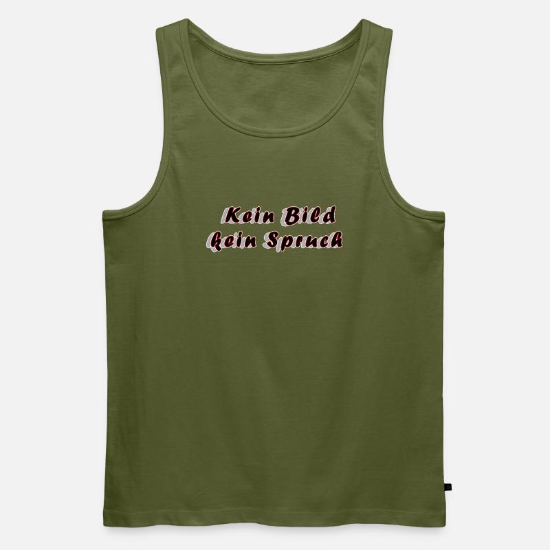 Kein Bild kein Spruch – Anti‑Spruch Minimalismus - Männer Premium Bio Tank Top - Khaki