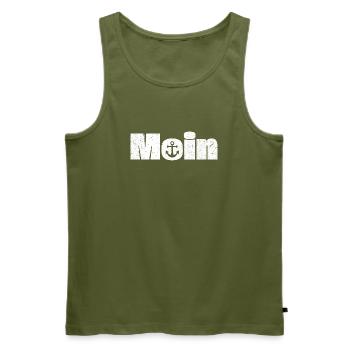 Moin mit Anker Design - Männer Premium Bio Tank Top - Khaki - Vorne - Michal (187cm)
