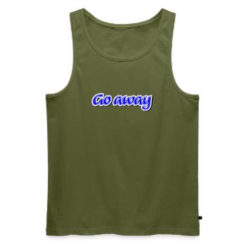 Réclamation Go away - Vectorgraphic - Débardeur bio Premium Homme - kaki - Devant - Michal (187cm)