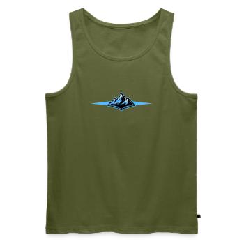 Mountains icon line - Men's Premium Organic Tank Top - khaki - Front - Michal (187cm)