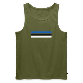Estland Flagge Minimal - Fahne Fan Streifen Design - Männer Premium Bio Tank Top - Khaki - Vorne - Michal (187cm)