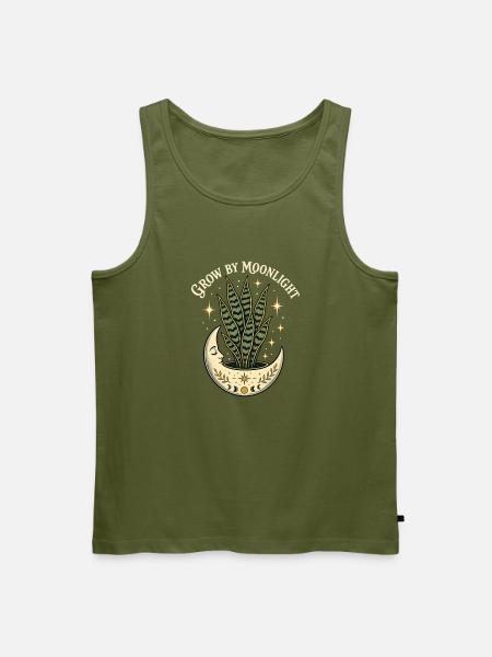 Grow by Moonlight – Mystische Sansevieria - Männer Premium Bio Tank Top - Khaki