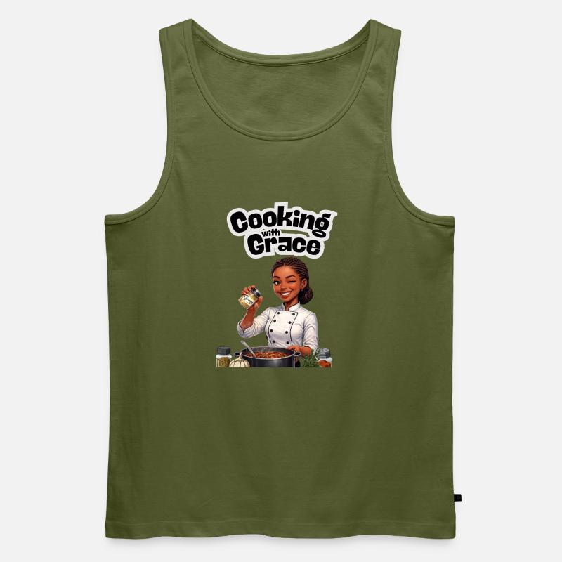 Mit Anmut kochen - Männer Premium Bio Tank Top - Khaki