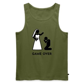 Hochzeit - Das Spiel ist vorbei - Männer Premium Bio Tank Top - Khaki - Vorne - Michal (187cm)