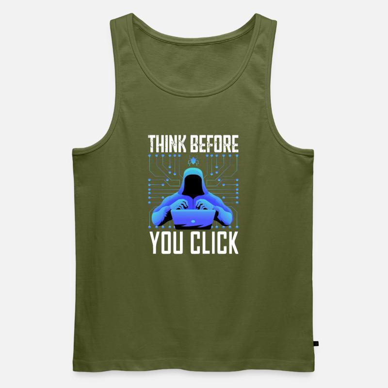Hacker-Hacker-Hacker-Programmierer Linux Cybersicherheitsdaten - Männer Premium Bio Tank Top - Khaki