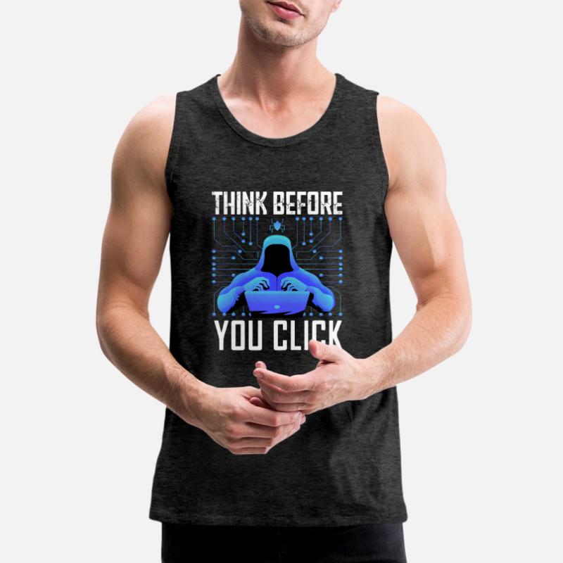 Hacker-Hacker-Hacker-Programmierer Linux Cybersicherheitsdaten Männer Premium Bio Tank Top