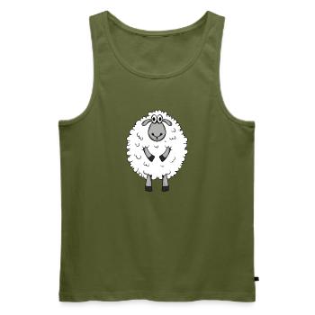 Niedlicher Schäferhund Schaf Motiv - Männer Premium Bio Tank Top - Khaki - Vorne - Michal (187cm)
