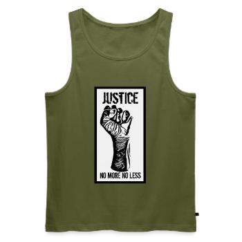 Gerechtigkeit - Männer Premium Bio Tank Top - Khaki - Vorne - Michal (187cm)