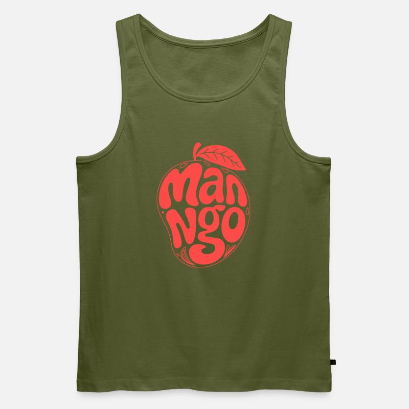 Groovy Mango Fruit Typografie - Männer Premium Bio Tank Top - Khaki