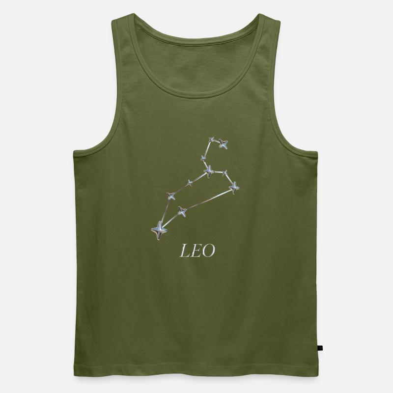 Leo Sternbild – Silberne Astro-Konstellation - Männer Premium Bio Tank Top - Khaki