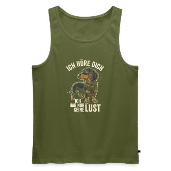 Dackel Ich Höre Dich Habe Nur Keine Lust Hunde - Männer Premium Bio Tank Top - Khaki - Vorne - Michal (187cm)