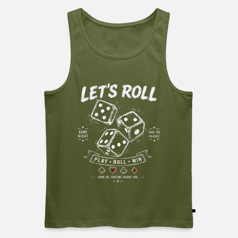 Let's Roll Dice – Spieleabend Geschenkidee - Männer Premium Bio Tank Top - Khaki