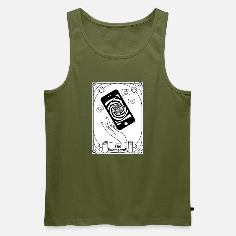 Doomscroll Brainrot Smartphone Tarot - Männer Premium Bio Tank Top - Khaki