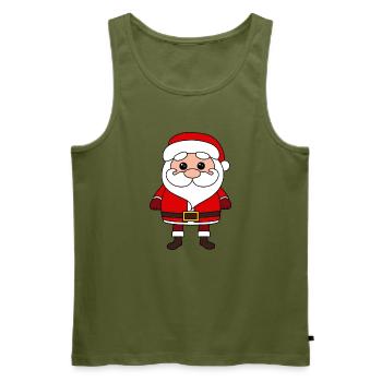 Nikolaus Cartoon Weihnachten Kinder Shirt - Männer Premium Bio Tank Top - Khaki - Vorne - Michal (187cm)