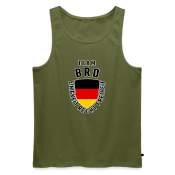 Team BRD Deutschland - Männer Premium Bio Tank Top - Khaki - Vorne - Michal (187cm)