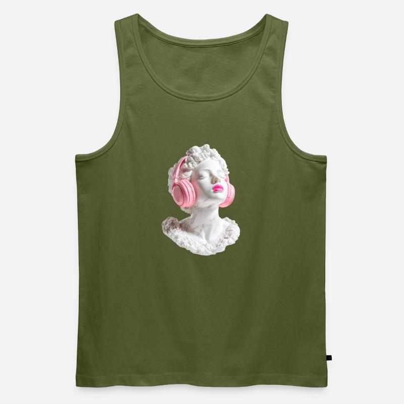 Marmor Diva: Beats in Pink - Männer Premium Bio Tank Top - Khaki