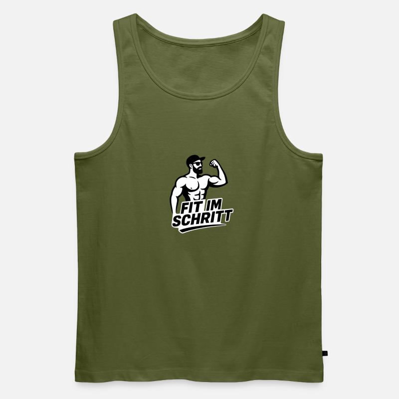 Fueled by Protein and Rage  - Männer Premium Bio Tank Top - Khaki