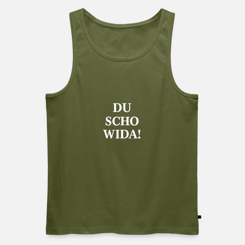 Du scho wida Bold Statement - Men's Premium Organic Tank Top - khaki