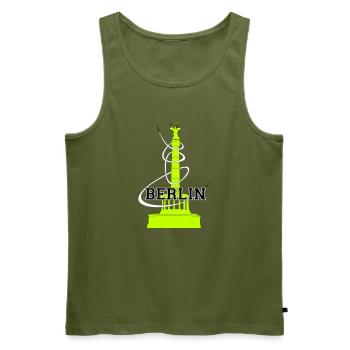 Berlin Vibes - Männer Premium Bio Tank Top - Khaki - Vorne - Michal (187cm)