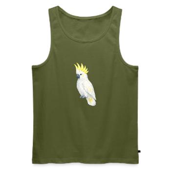White Cockatoo Yellow Comb - Men's Premium Organic Tank Top - khaki - Front - Michal (187cm)
