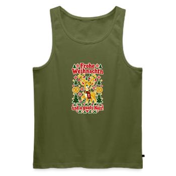 Frohe Weihnachtn a guads Neis - Männer Premium Bio Tank Top - Khaki - Vorne - Michal (187cm)
