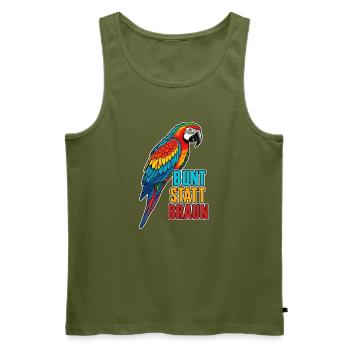 Papagei – Bunt statt braun - Männer Premium Bio Tank Top - Khaki - Vorne - Michal (187cm)