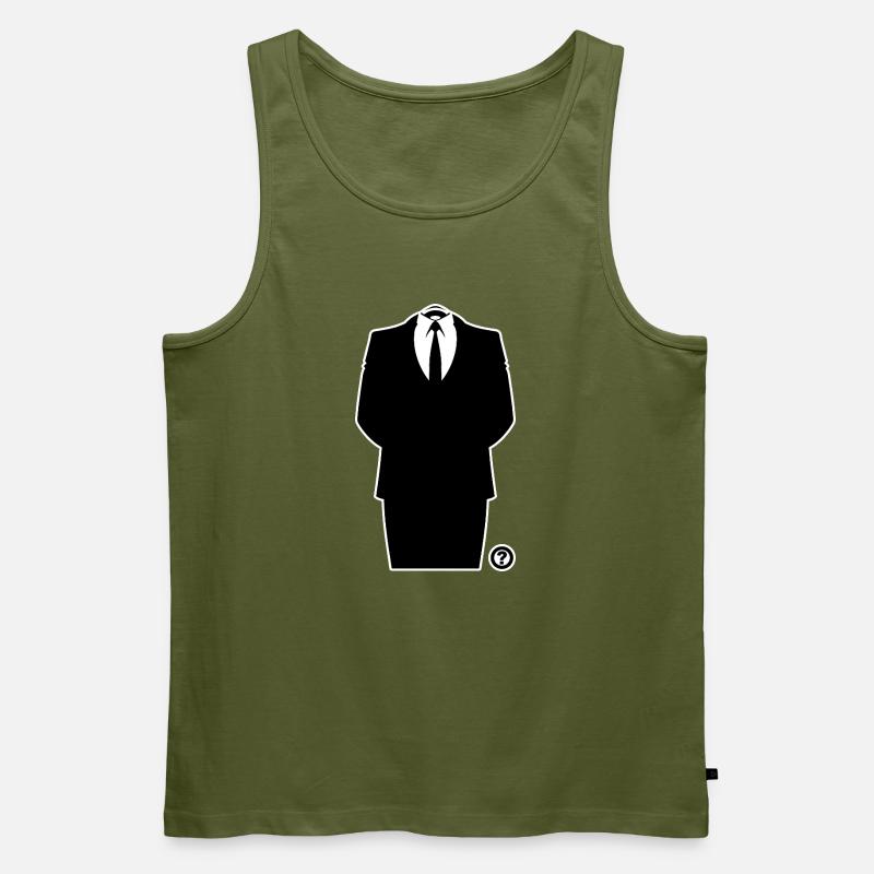 Anon Anzug – Anonymous Hacker Kollektiv Statement - Männer Premium Bio Tank Top - Khaki