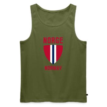 Norge – Norwegen - Männer Premium Bio Tank Top - Khaki - Vorne - Michal (187cm)