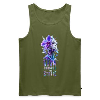 Wechse durch das Rauschen - Männer Premium Bio Tank Top - Khaki - Vorne - Michal (187cm)