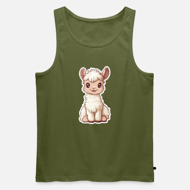 Lama Alpaka Llama Tier Geschenk - Männer Premium Bio Tank Top - Khaki