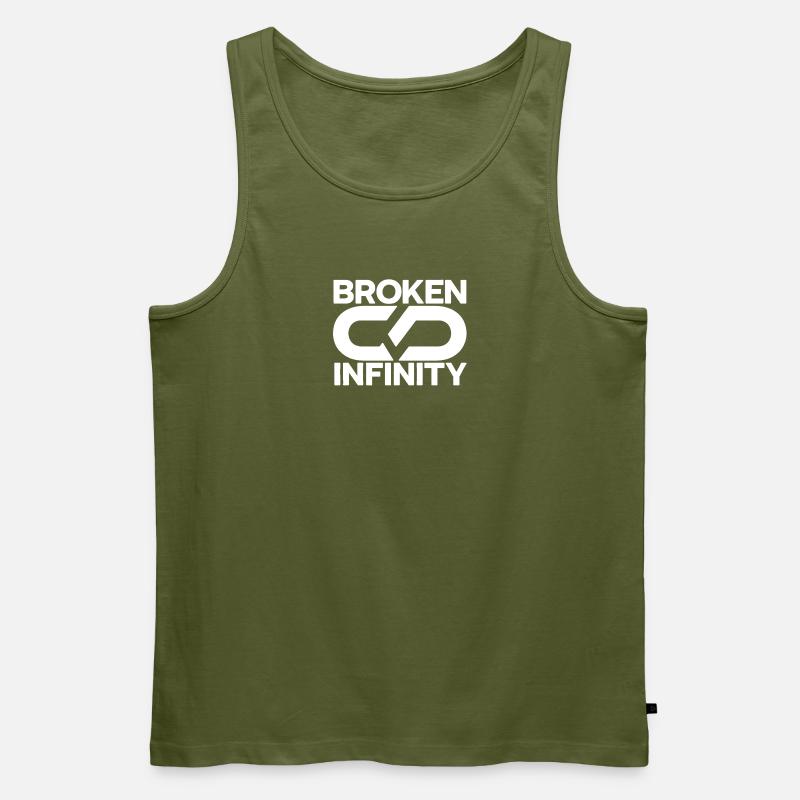 broken_infinity_white - Männer Premium Bio Tank Top - Khaki