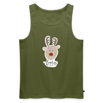 Frohes Fest Rentier Sticker - Männer Premium Bio Tank Top - Khaki - Vorne - Michal (187cm)