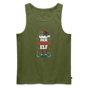 Noël Le Grand Elfe - Débardeur bio Premium Homme - kaki - Devant - Michal (187cm)